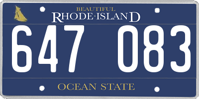 RI license plate 647083