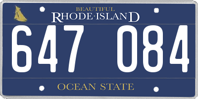 RI license plate 647084