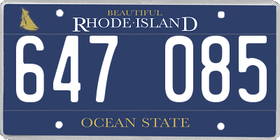 RI license plate 647085