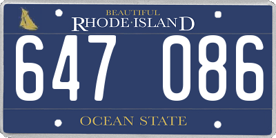 RI license plate 647086