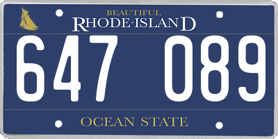 RI license plate 647089