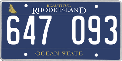 RI license plate 647093