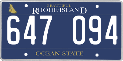 RI license plate 647094