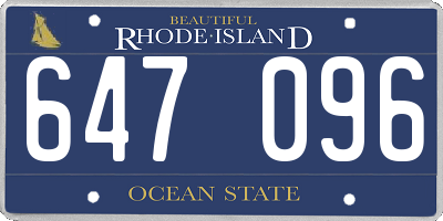 RI license plate 647096