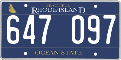 RI license plate 647097