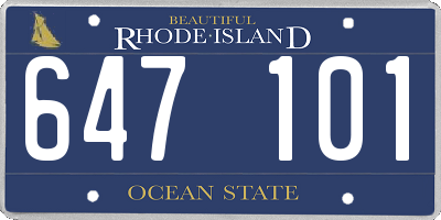 RI license plate 647101