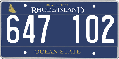 RI license plate 647102