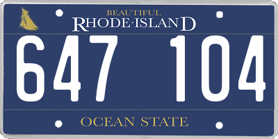 RI license plate 647104