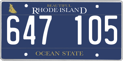 RI license plate 647105