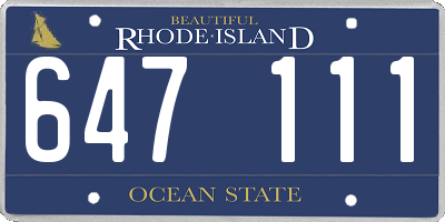 RI license plate 647111