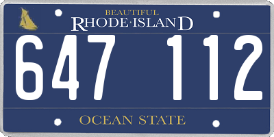 RI license plate 647112