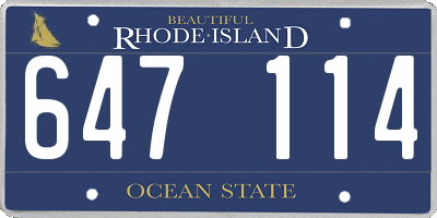 RI license plate 647114