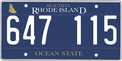 RI license plate 647115