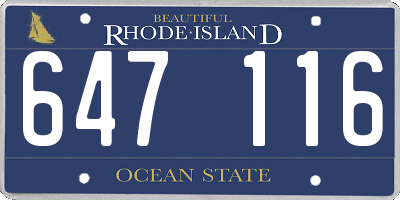 RI license plate 647116