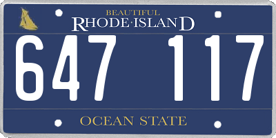 RI license plate 647117