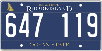 RI license plate 647119