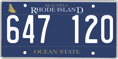 RI license plate 647120