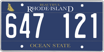 RI license plate 647121