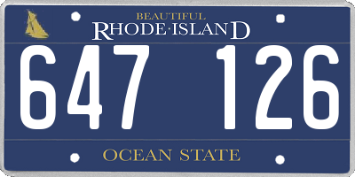 RI license plate 647126