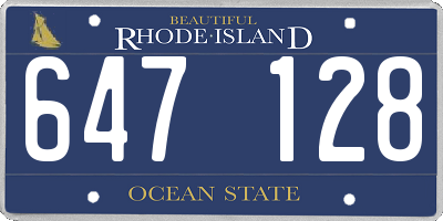 RI license plate 647128