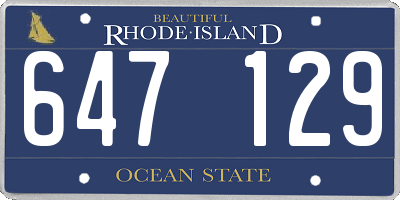RI license plate 647129