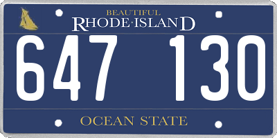 RI license plate 647130