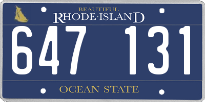 RI license plate 647131