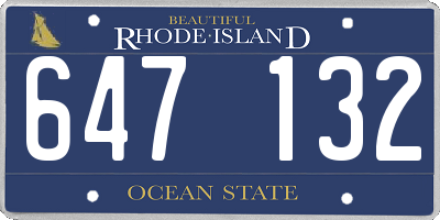 RI license plate 647132