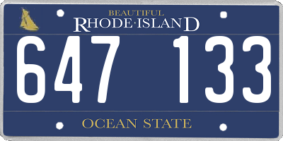 RI license plate 647133