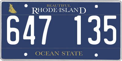 RI license plate 647135