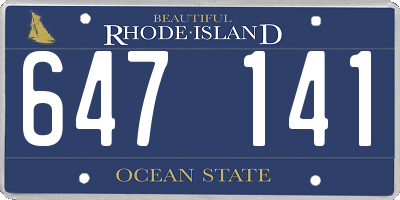 RI license plate 647141