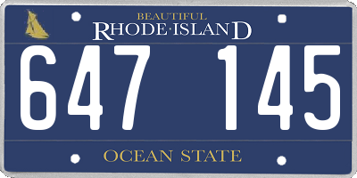 RI license plate 647145
