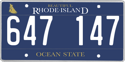 RI license plate 647147