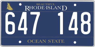 RI license plate 647148