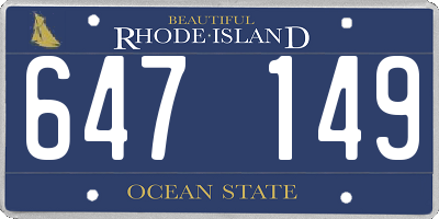RI license plate 647149