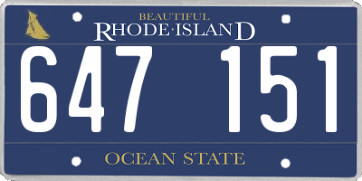 RI license plate 647151