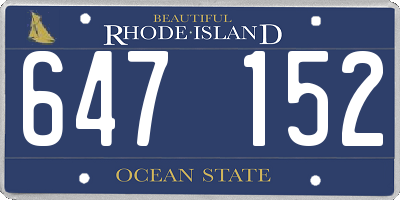 RI license plate 647152
