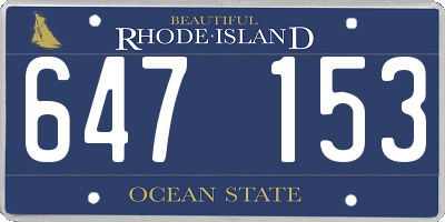 RI license plate 647153