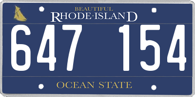 RI license plate 647154