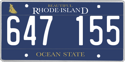 RI license plate 647155