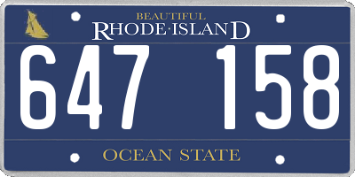 RI license plate 647158