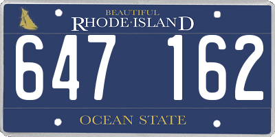 RI license plate 647162
