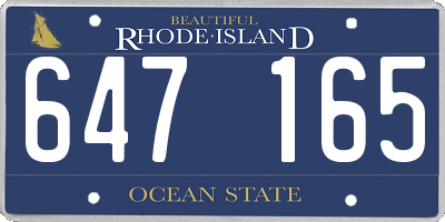 RI license plate 647165