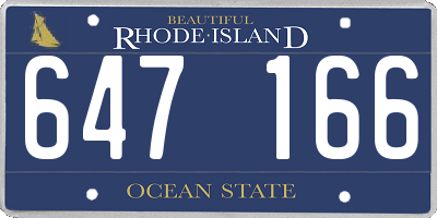 RI license plate 647166