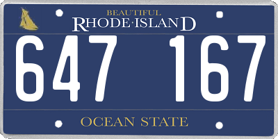 RI license plate 647167