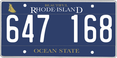 RI license plate 647168