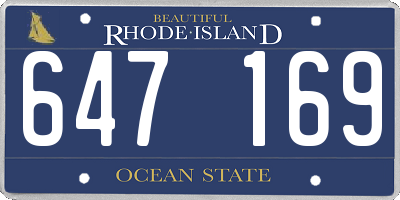 RI license plate 647169