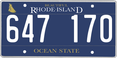 RI license plate 647170
