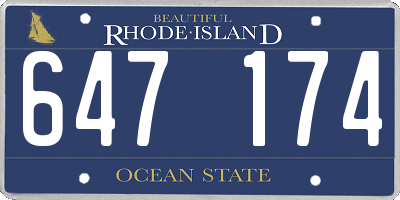 RI license plate 647174