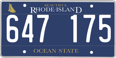 RI license plate 647175